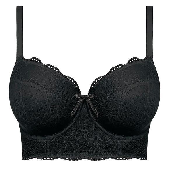 NWT Freya Women's Fancies Underwire Longline Bra, Black, 38G - Picture 3 of 5